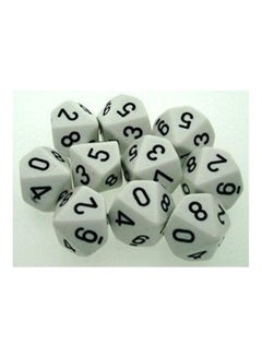 Chessex 10-Piece Ten Sided Dice Set 3x3x1inch 