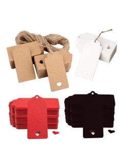 Premify 200-Piece Gift Tags With Jute Wrap Multicolour  - Image 1