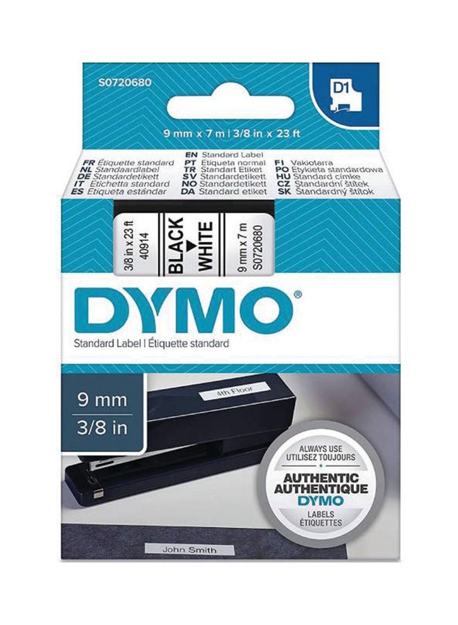 Dymo Standard Labeling Tape White/Black - Image 1