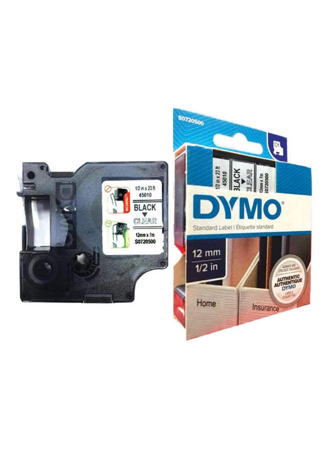 Dymo Standard Labeling Tape Black/Clear  - Image 2