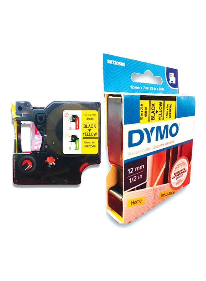 Dymo Standard Labeling Tape Yellow/Black  - Image 2