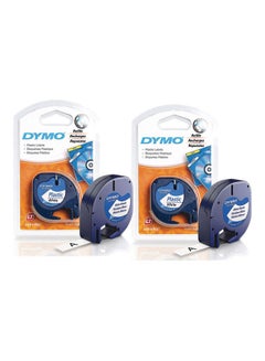 Dymo Pack Of 2 LetraTag Plastic Labels White  - Image 1