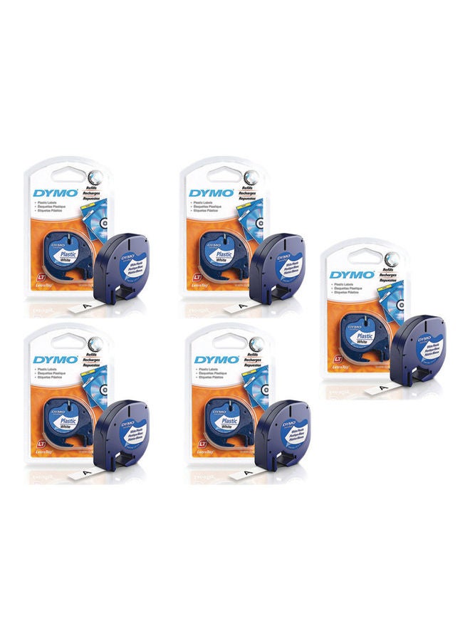 دايمو صانع ملصقات بلاستيكية ليتر تاج من 5 قطع أبيض - Image 1