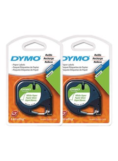 Dymo Pack Of 2 LetraTag Plastic Labels White  - Image 1