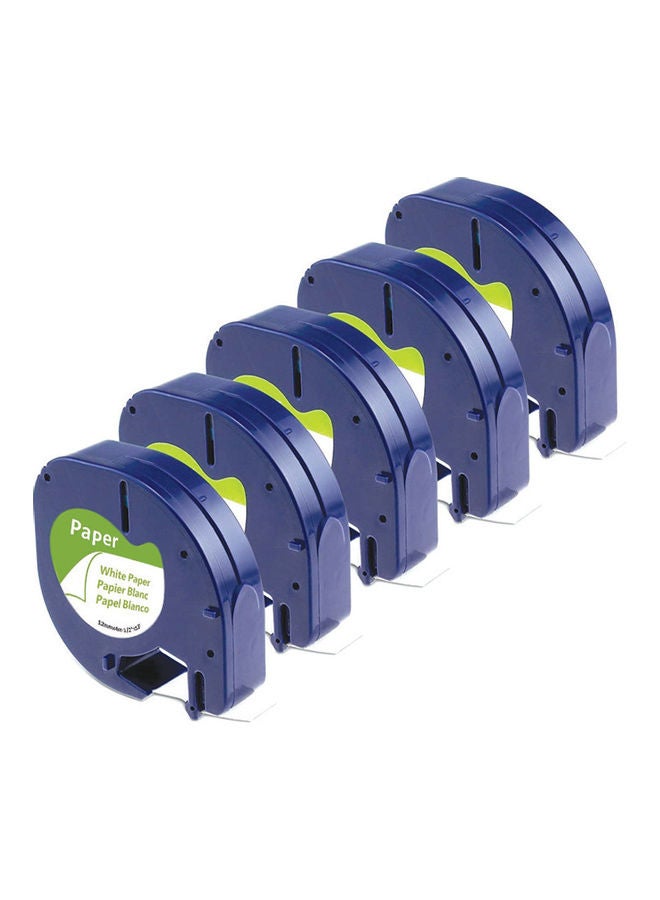 Dymo Pack Of 5 LetraTag Plastic Labels White - Image 2