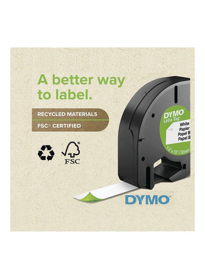 Dymo Pack Of 5 LetraTag Plastic Labels White - Image 3