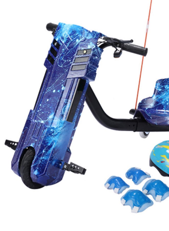 Rockbaby Electric Drifting Scooter With Helmet Knee And Elbow Pads Set For Kids Blue 94x60x64cm - Image 2