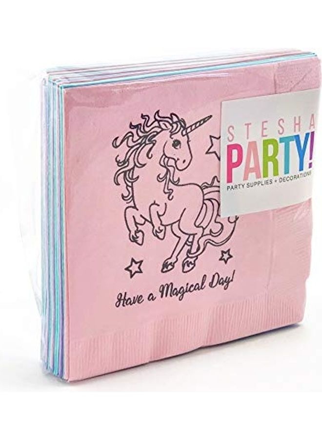 24-Piece Unicorn Party Napkins 5x5inch - v1613035455/N44337741A_3