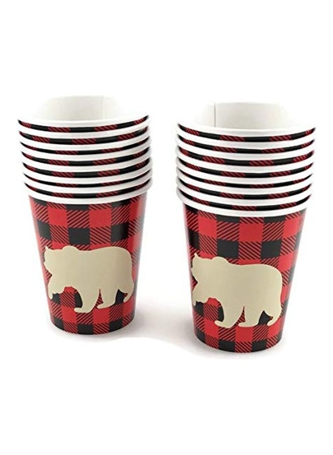 16-Piece Bear Cups Buffalo Plaid Cups - v1613036886/N44336520A_1