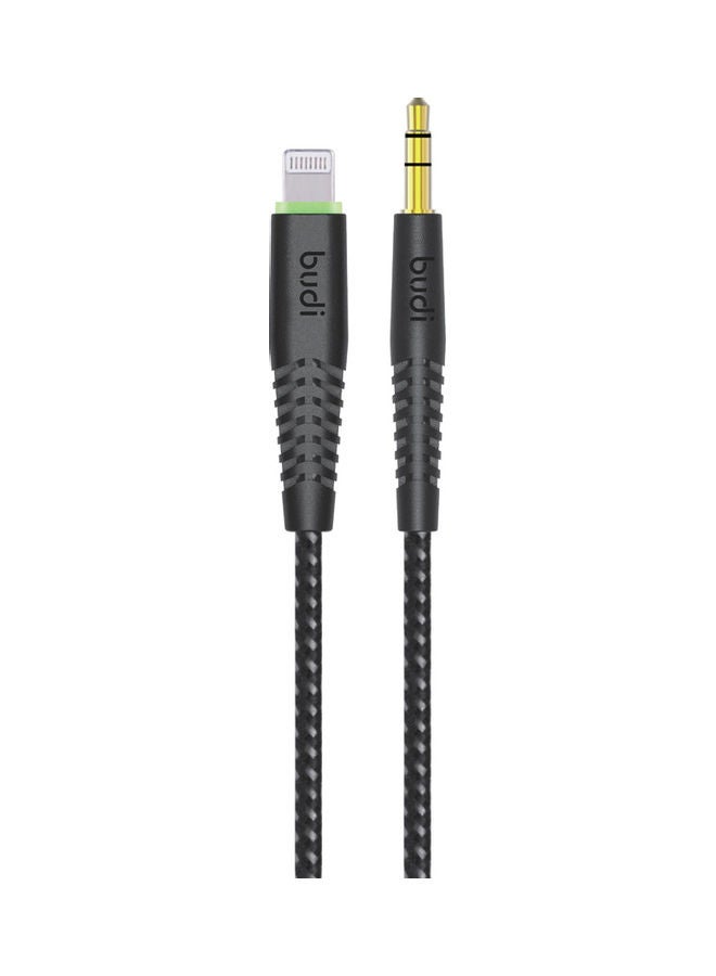 budi 150 LXA- Lightning To AUX Cable Black - Image 1