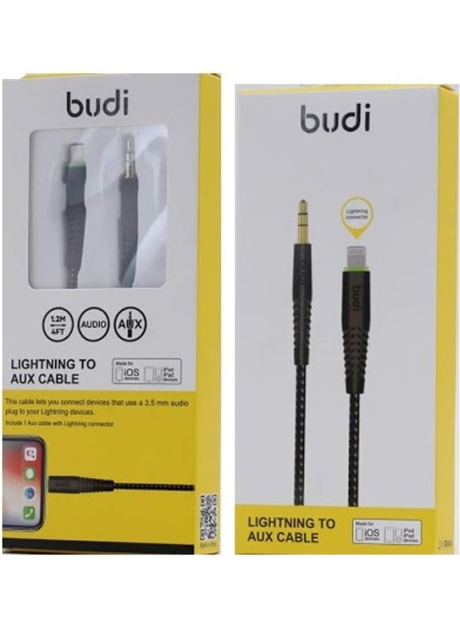 budi 150 LXA- Lightning To AUX Cable Black - Image 3