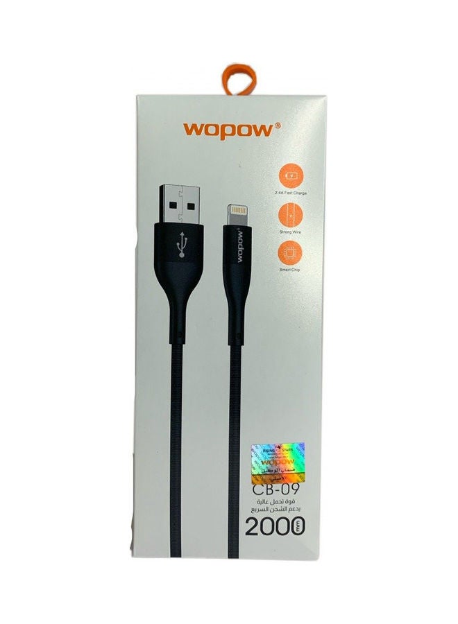 Wopow CB-09 Lightning To USB Data Cable Black - Image 2