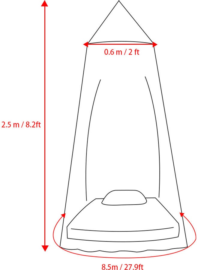 Generic - Universal Bed Hanging Mosquito Mesh Net Polyester Blue 8.5 x 2.5 x 0.6meter - Image 1