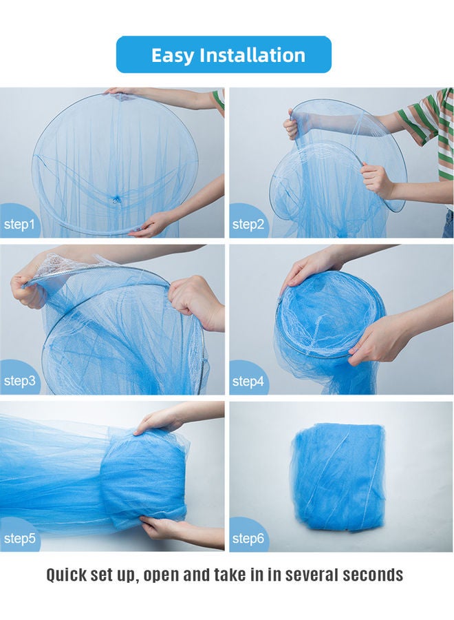 Generic - Universal Bed Hanging Mosquito Mesh Net Polyester Blue 8.5 x 2.5 x 0.6meter - Image 1