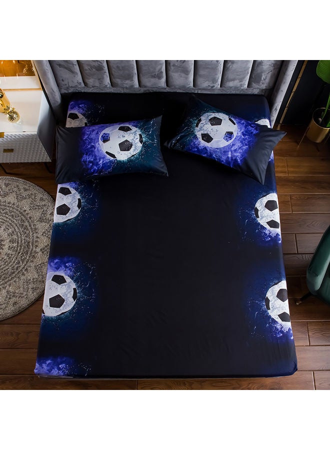 مجموعة شرشف سرير بطبعة ثلاثية الأبعاد وبحوافٍ مطاطية مع غطاء وسادة من 4 قطع polyester متعدد الألوان 45.00 x 8.00 x 35.00سم - Image 2