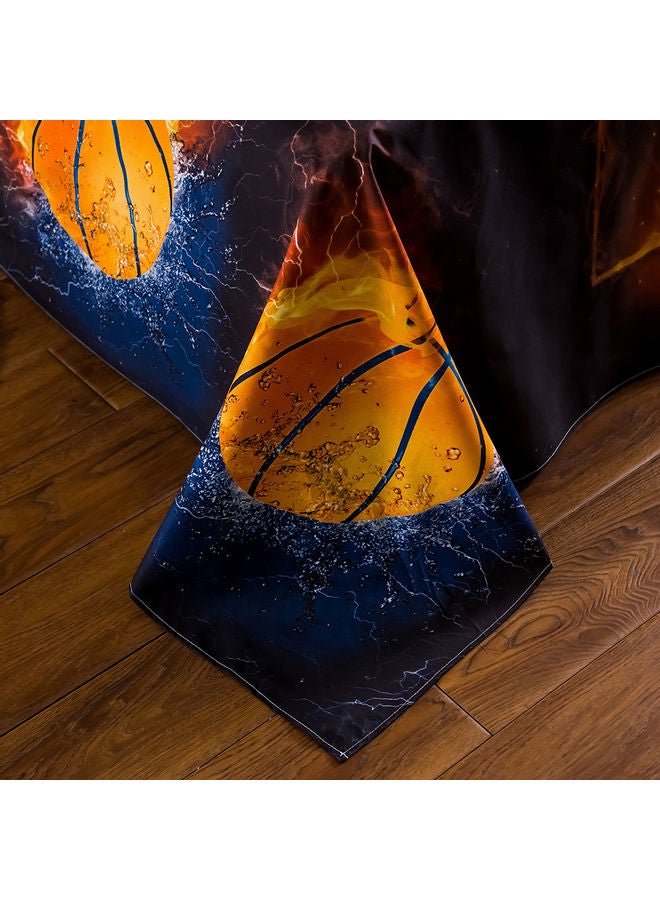 4-Piece 3D Printed Fitted and Bed Sheet with Pillowcase polyester Multicolour 45.00 x 8.00 x 35.00cm
