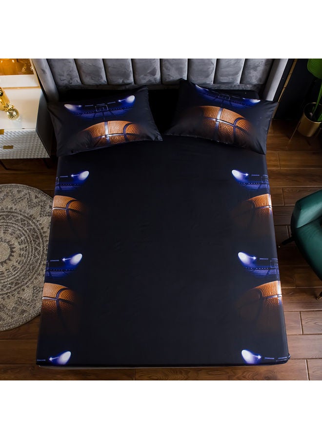 مجموعة شرشف سرير بطبعة ثلاثية الأبعاد وبحوافٍ مطاطية مع غطاء وسادة من 4 قطع polyester متعدد الألوان 45.00 x 8.00 x 35.00سم - Image 3