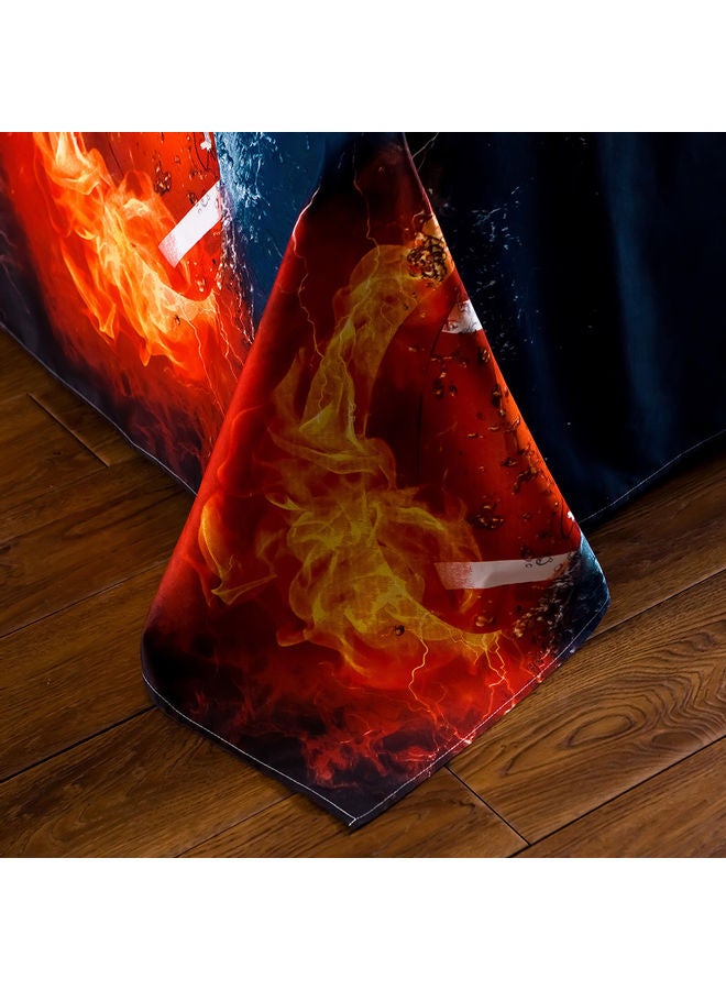 مجموعة شرشف سرير بطبعة ثلاثية الأبعاد وبحوافٍ مطاطية مع غطاء وسادة من 4 قطع polyester متعدد الألوان 45.00 x 8.00 x 35.00سم - Image 4