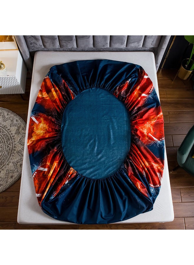 مجموعة شرشف سرير بطبعة ثلاثية الأبعاد وبحوافٍ مطاطية مع غطاء وسادة من 4 قطع polyester متعدد الألوان 45.00 x 8.00 x 35.00سم - Image 2