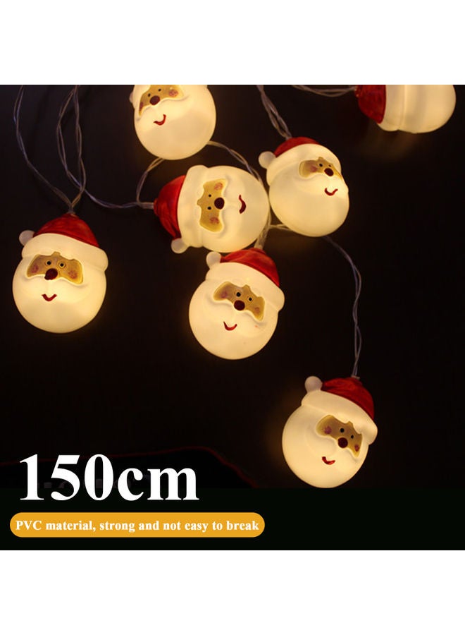 Generic - 10-Piece Santa Claus String Light LED Bulbs White/Red - Image 1
