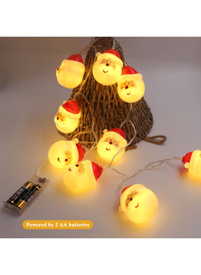 Generic - 10-Piece Santa Claus String Light LED Bulbs White/Red - Image 1