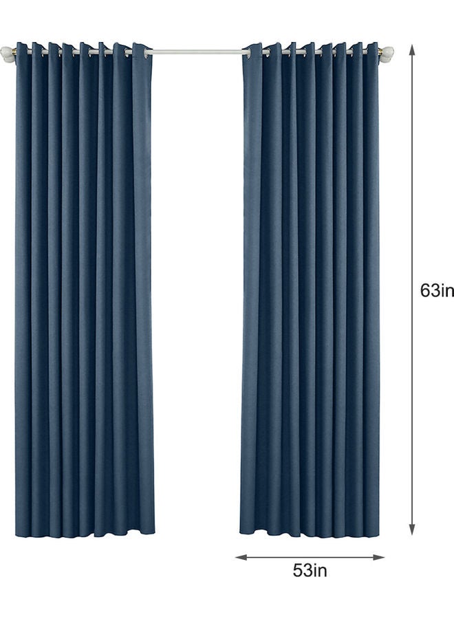 2-Piece Blackout Curtains Dark Blue - Image 2