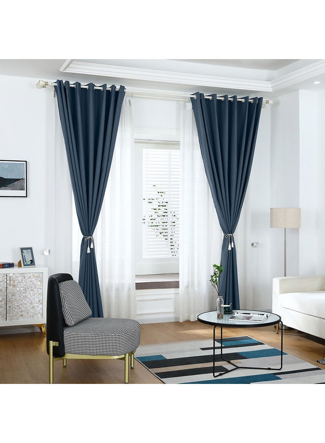 2-Piece Blackout Curtains Dark Blue - Image 1