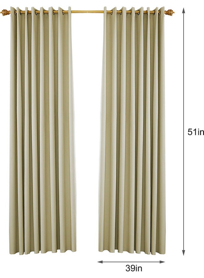 2-Piece Blackout Curtains Beige  - Image 2