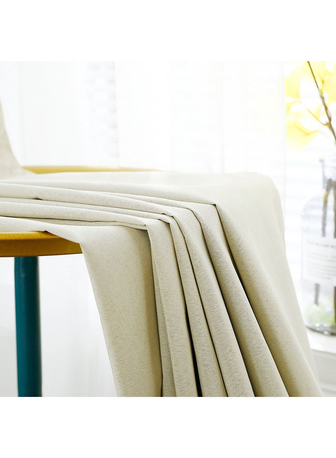 Generic - 2-Piece Semi Blackout Curtains Beige - Image 1
