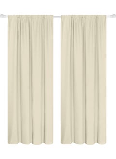 2-Piece Semi Blackout Curtains Beige