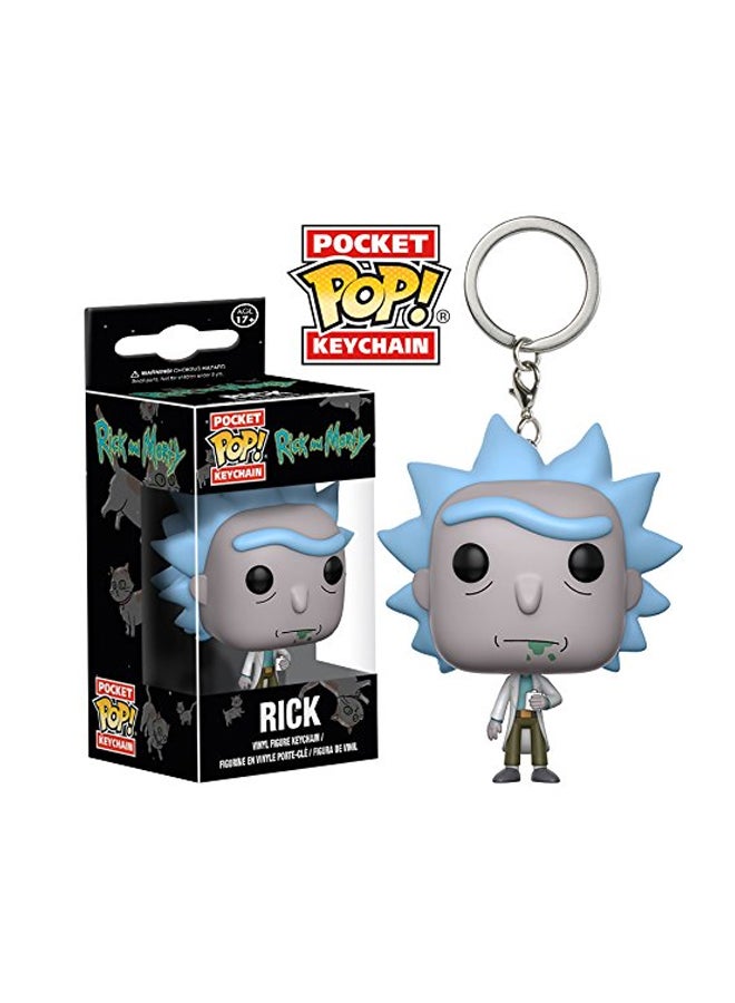 Funko Pop! Rick Figure  Toy Keychain Grey/Blue/White  - Image 4