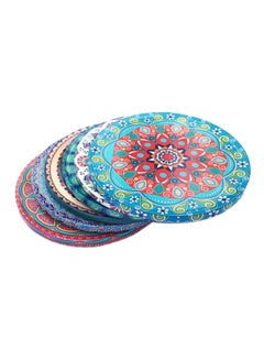 Alwan 6-Piece Ottoman Motifs Ceramic Coaster Set Multicolour 9cm  - Image 1