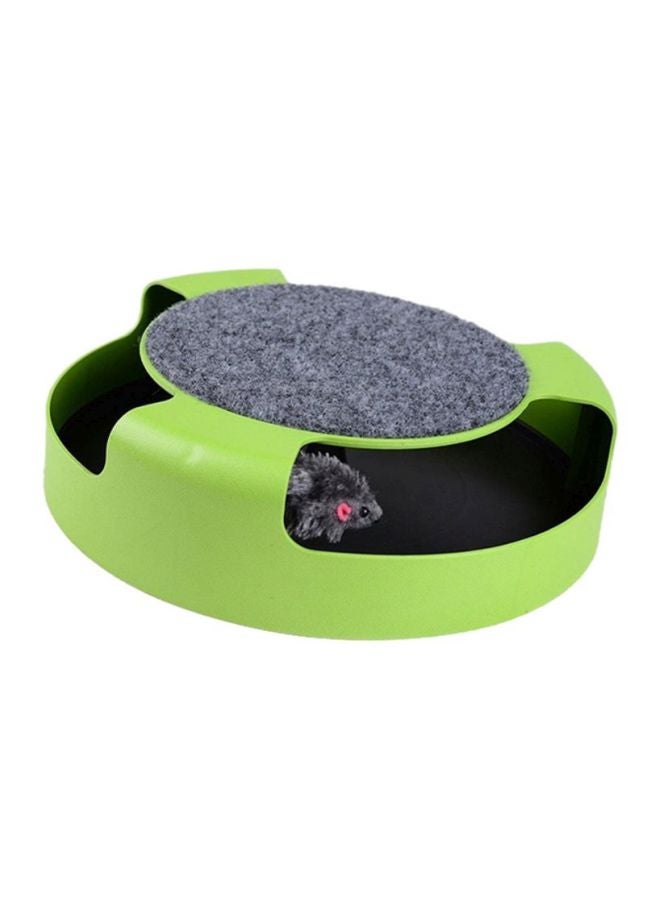 Beauenty The Mouse Moving Play Toy Interactive Plush Scratching Claw Mat Green/Black/Grey 25x6.5cm - Image 1