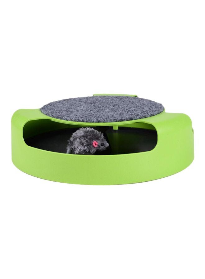 Beauenty The Mouse Moving Play Toy Interactive Plush Scratching Claw Mat Green/Black/Grey 25x6.5cm - Image 2