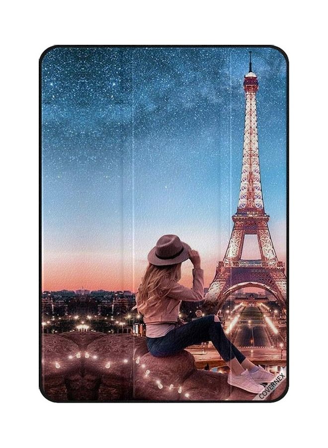 Covernex Stylish Hat Girl Looking To Eiffel Tower Protective Case Cover For Apple iPad Pro 1st Gen Multicolour 
