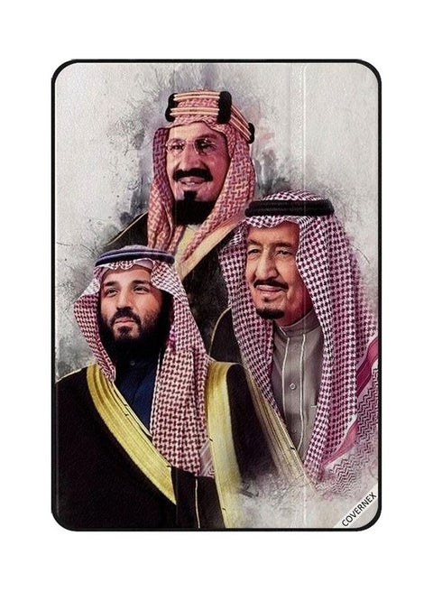 غطاء حماية بتصميم صورة الأمير محمد بن سلمان والملك سلمان والملك عبدالعزيز لأجهزة أبل آي باد ميني الجيل الرابع والخامس متعدد الألوان