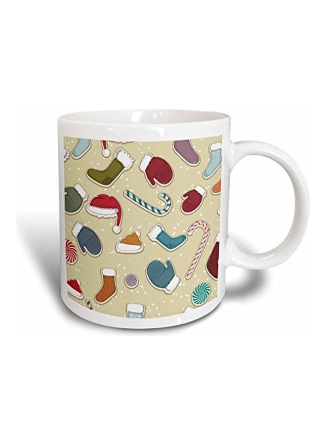 3DROSE Winter Hats And Mittens Printed Mug Multicolour 