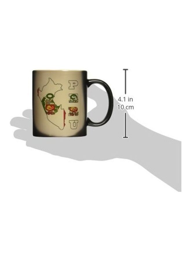 Peruvian Flag In Outline Map Printed Mug Multicolour