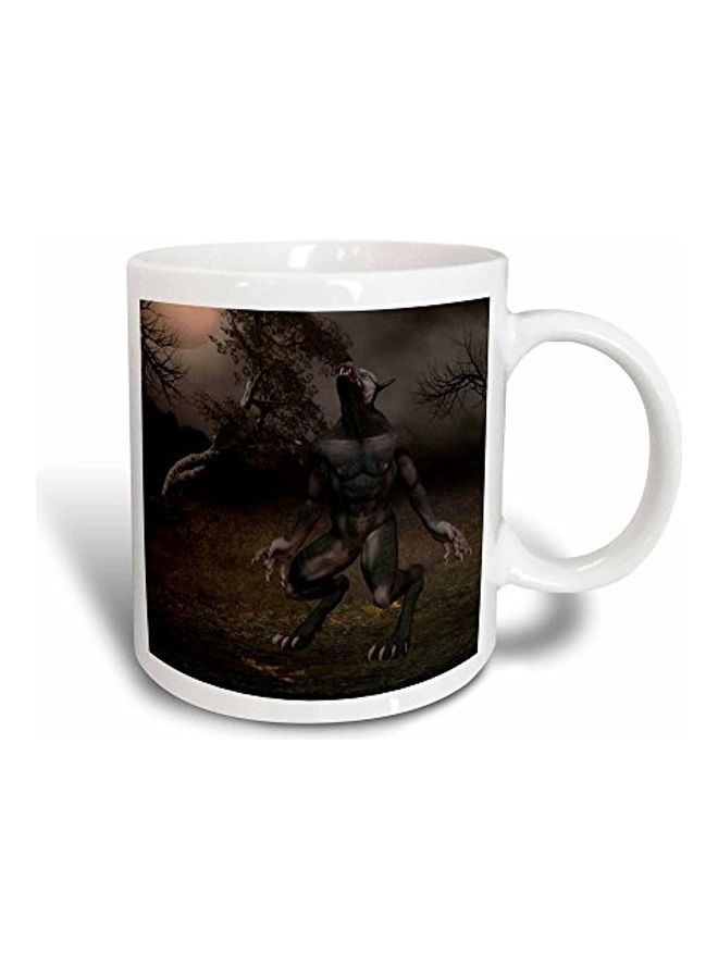 3DROSE - Werewolf Howling At The Moon Magic Tansform Printed Mug Multicolour - Image 1