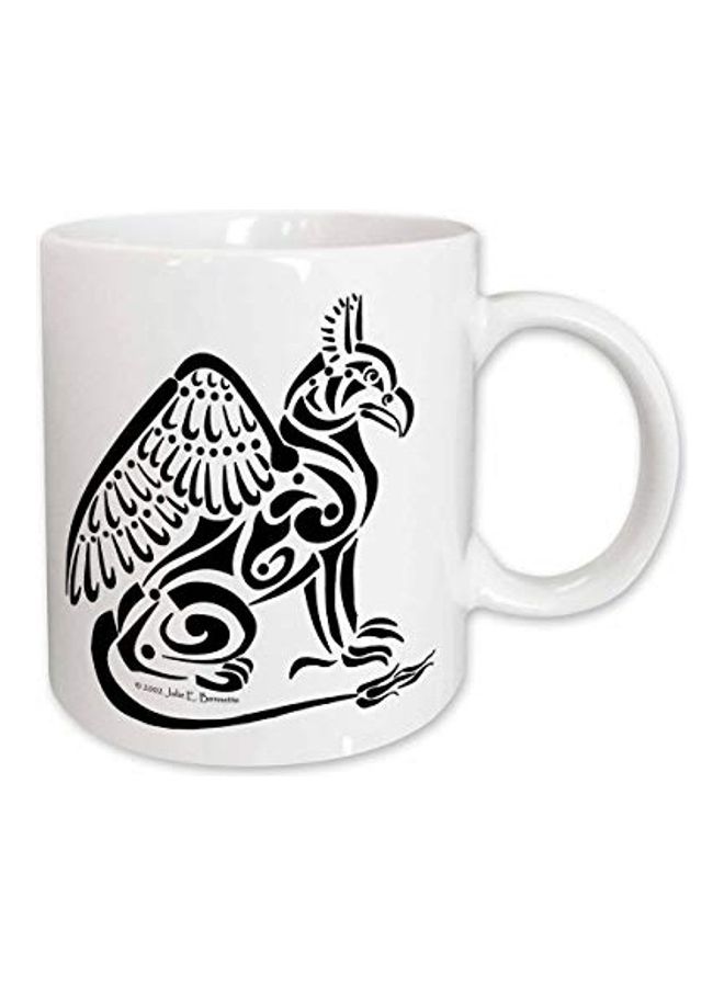 3Dروز Gryphon Fantasy Celtic Printed Mug White/Black - Image 1