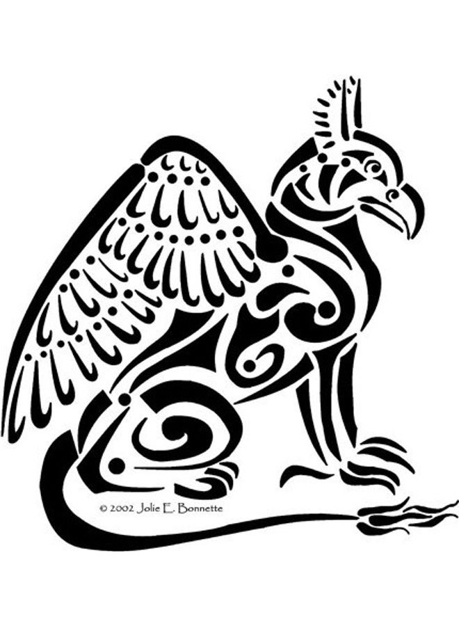 3Dروز Gryphon Fantasy Celtic Printed Mug White/Black - Image 2