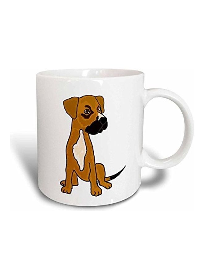 3Dروز مج بطبعة كلب إنقاذ صغير أبيض/أسود/بني