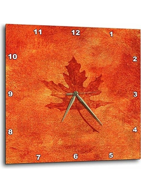 DPP 35021 1 Large Maple Leaf Wall Clock Orange 10x10inch