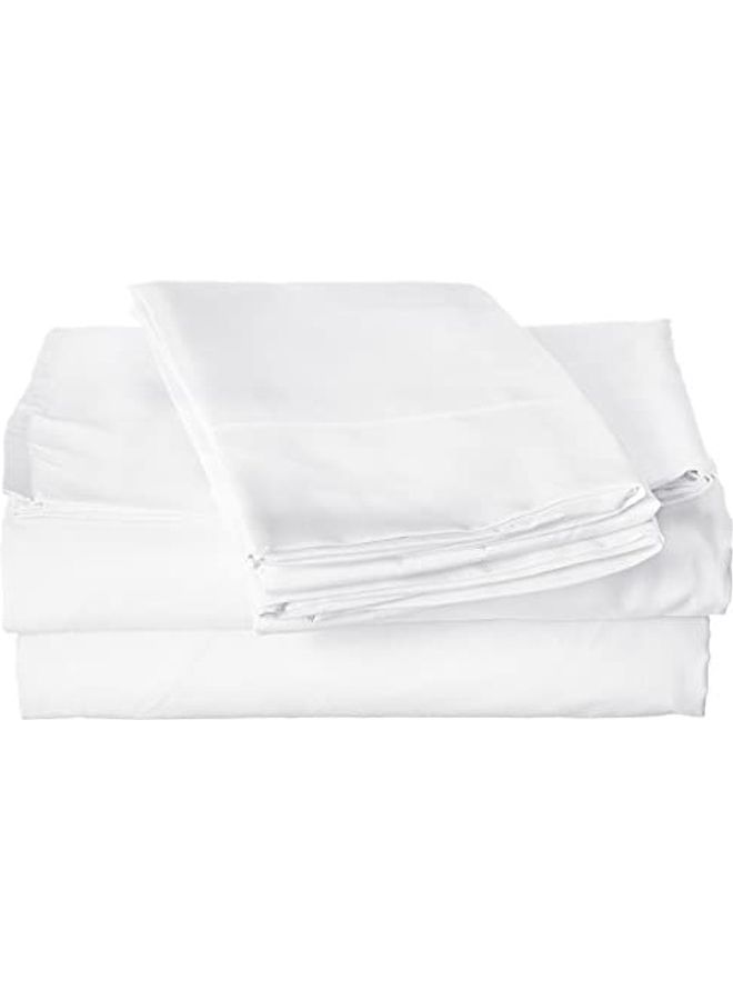 كاثي هوم طقم شراشف سرير سادة مكون من 3 قطع cotton أبيض Twin 
