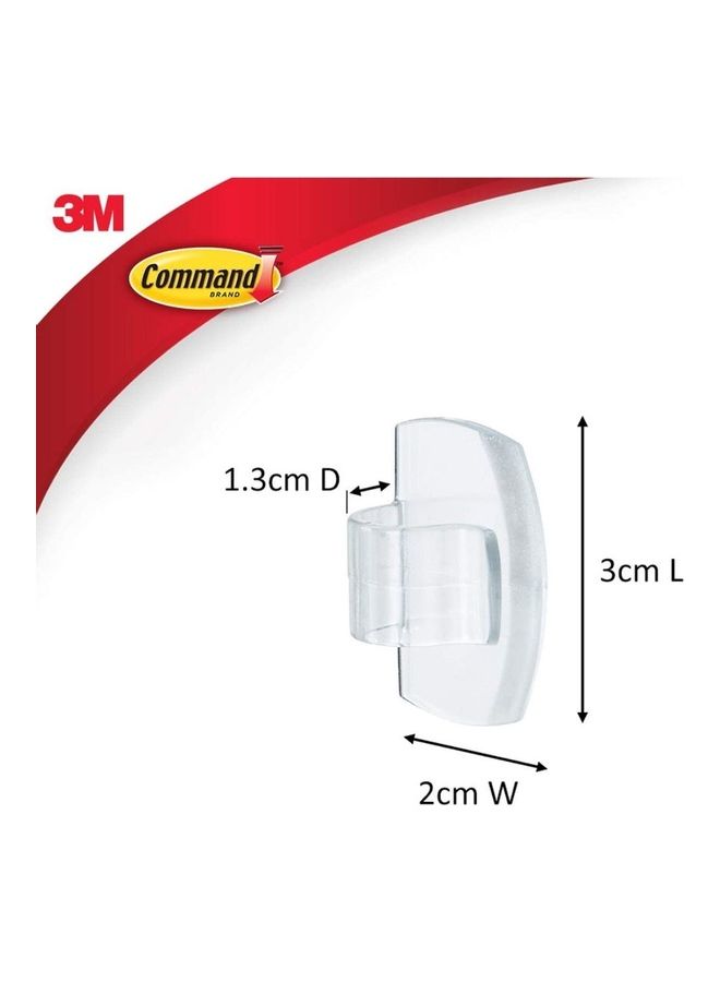 Command 9-Piece Round Cord Clips Clear 3x2x1.2cm - Image 2
