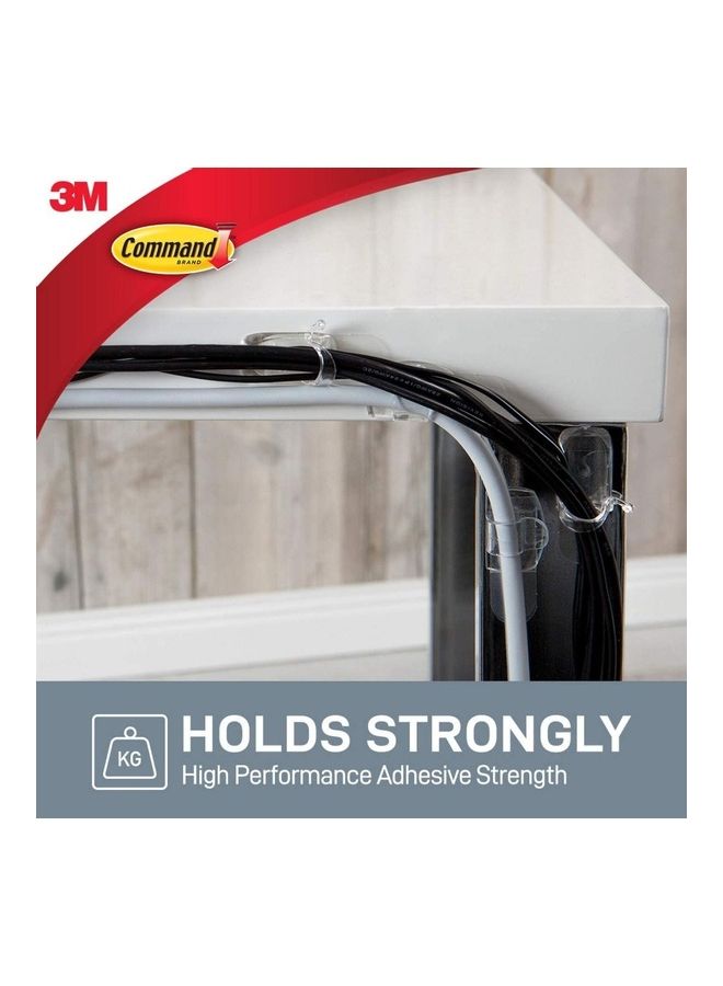 Command 9-Piece Round Cord Clips Clear 3x2x1.2cm - Image 3