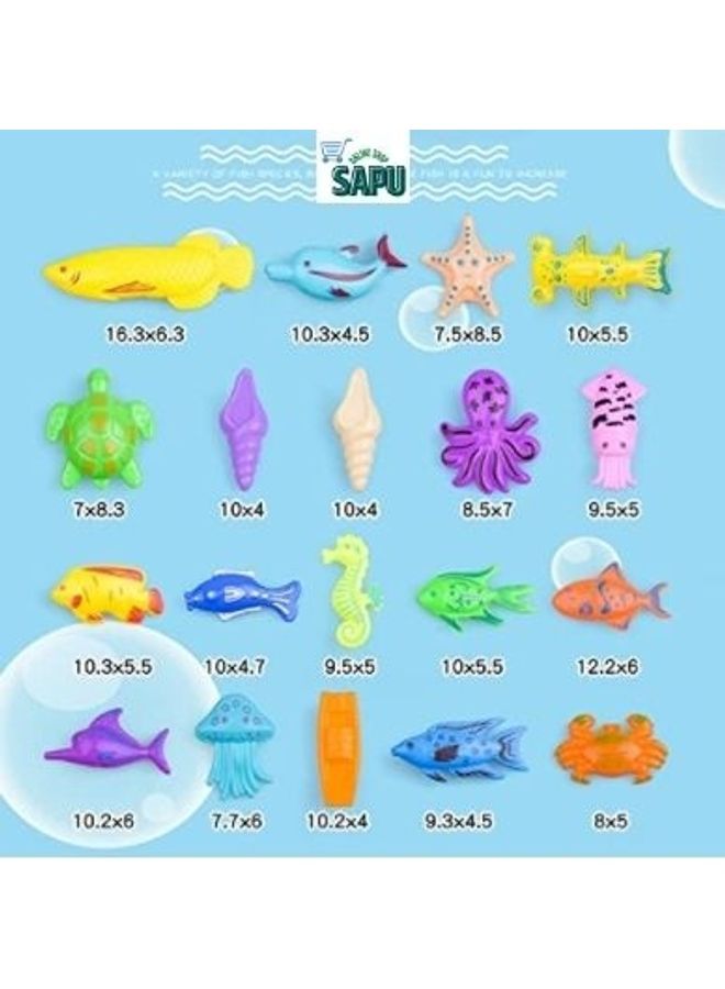 سابو طقم لعبة صيد السمك المغناطيسية لحوض السباحة من 17 قطعة - Image 1