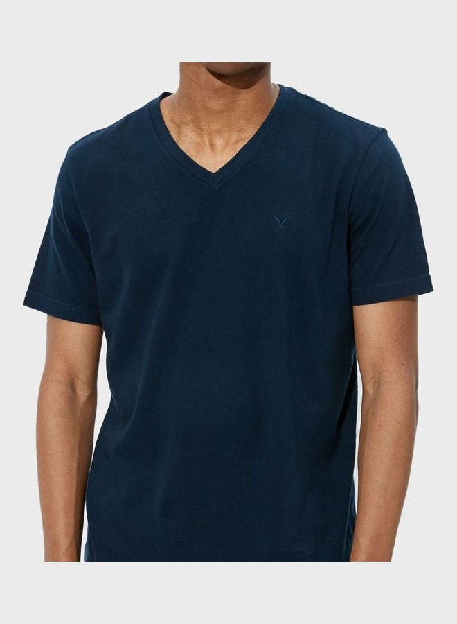 American Eagle Essential V-Neck T-Shirt Blue - Image 3