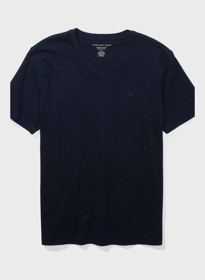 American Eagle Essential V-Neck T-Shirt Blue - Image 1