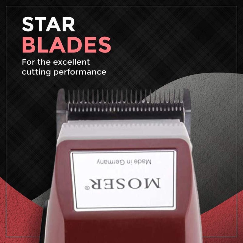 MOSER - Classic 1400 Professional Hair Clipper Red/Grey - Image 1